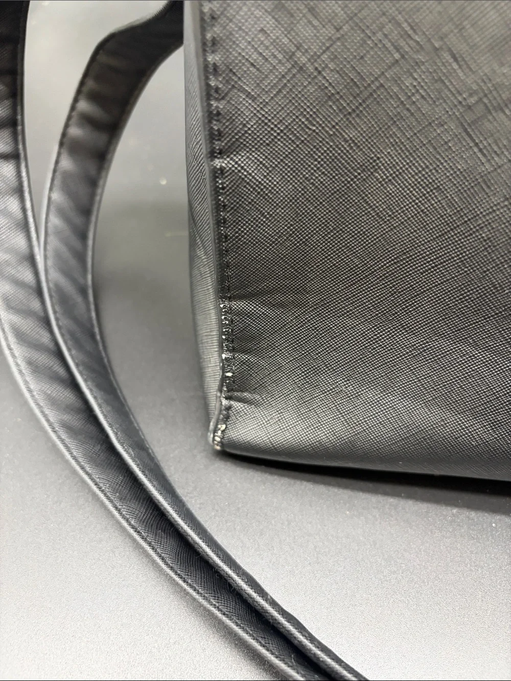 Black Laptop Tote with Bow and Gold Accents